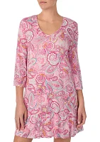 3/4 Sleeve Tunic Sleep Shirt