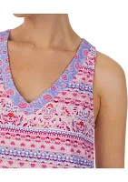 Sleeveless Printed Chemise