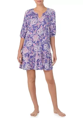 3/4 Sleeve Printed Sleep Tunic