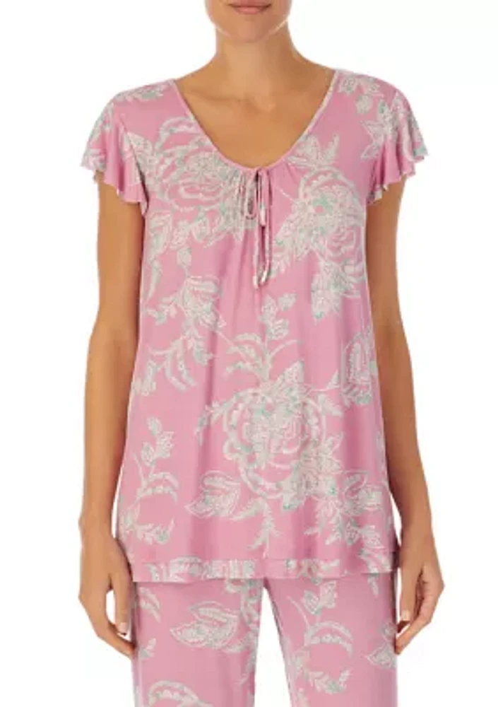 Women's Flutter Sleeve Pajama Top