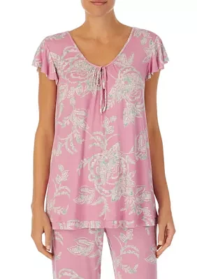 Women's Flutter Sleeve Pajama Top