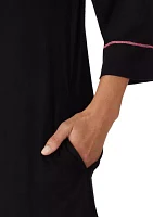 3/4 Sleeve Short Zip Robe