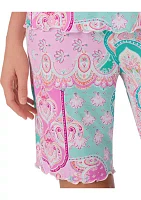 Sleeveless Printed Top and Bermuda Shorts Pajama Set