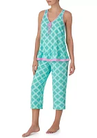 Printed Cropped Pajama Set