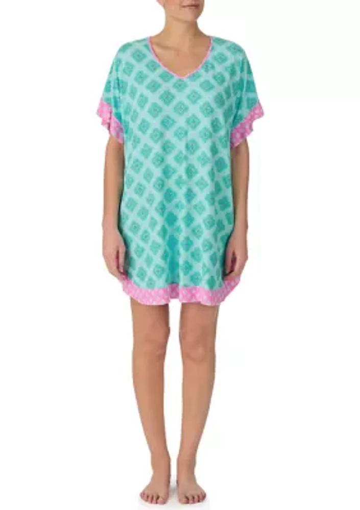 Printed Short Caftan Nightgown