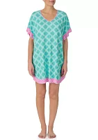 Printed Short Caftan Nightgown