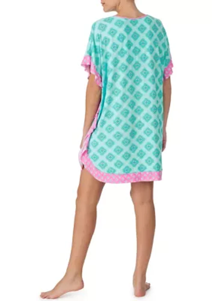 Printed Short Caftan Nightgown