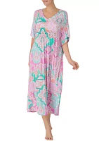 Long Printed Caftan Nightgown