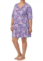 Women's 3/4 Sleeve Tunic Nightgown