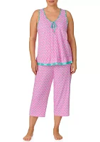 Plus Cropped Printed Pajama Set