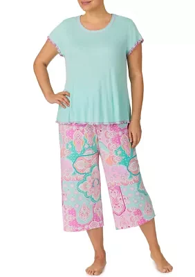 Plus Cropped Pajama Set