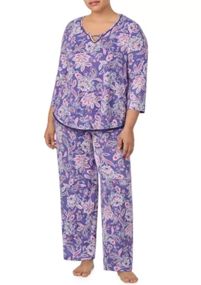 Plus Printed Pajama Set