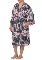 Plus Printed Kimono Wrap Robe