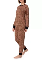 Women's Long Sleeve Top and Jogger Pants Pajama Set