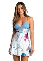 Ayanna Floral Printed Satin Chemise