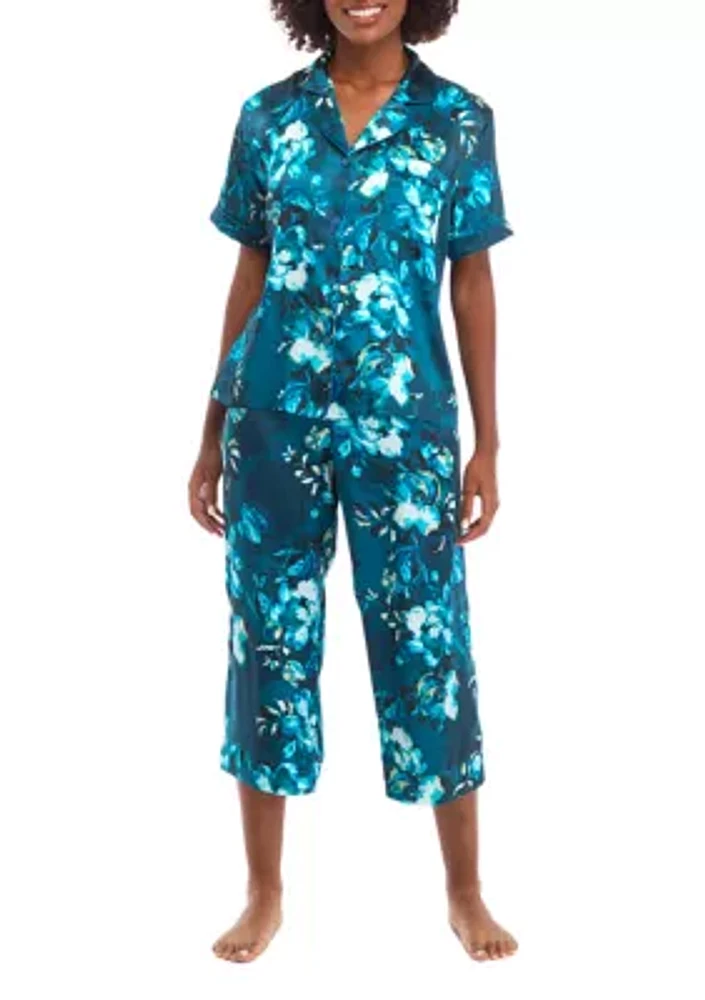 Printed Satin Pajama Set