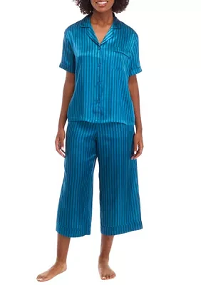 Stripe Satin Pajama Set