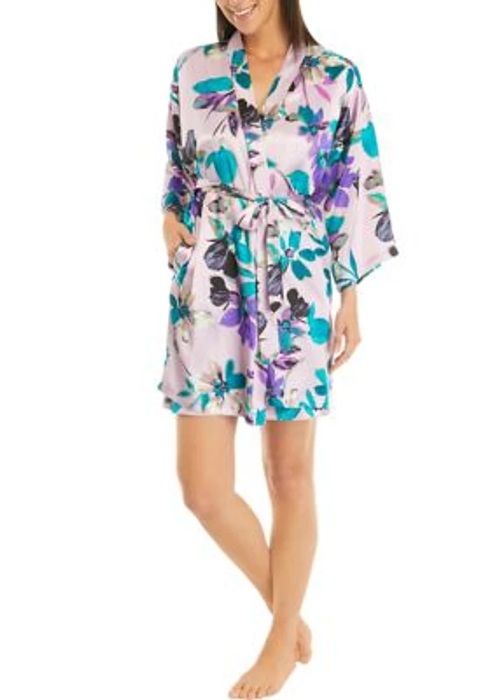 Satin Printed Wrap Robe