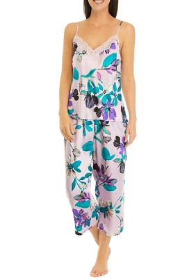 Printed Two Piece Satin Pajama Set