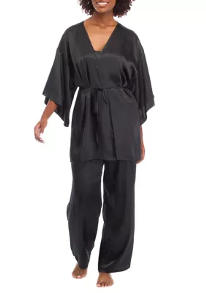 3-Piece Satin Pajama Set