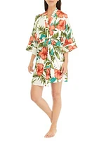 Printed Knit Wrap Robe