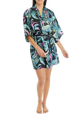 Satin Printed Wrap Robe