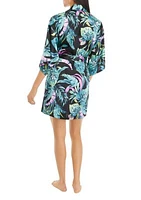 Satin Printed Wrap Robe