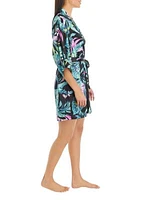 Satin Printed Wrap Robe