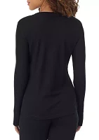 Cozy Stretch Thermal Long Sleeve Crew Neck Lounge Top