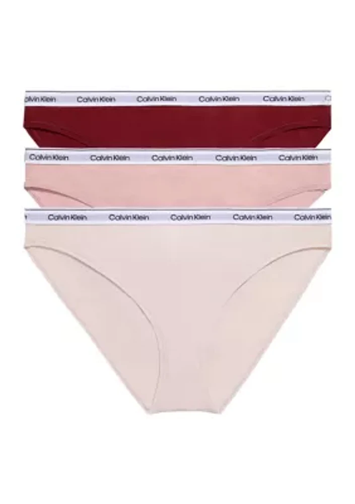 Modern Logo Cotton Bikini Panties - 3 Pack