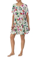 Floral Printed Babydoll Nightgown