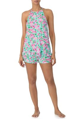 Printed Tank Top and Shorts Pajama Set