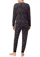 Women's Long Sleeve Top and Jogger Pants Pajama Set