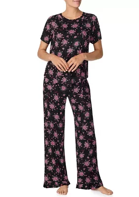 Women's Short Sleeve T-Shirt and Pants Pajama Set