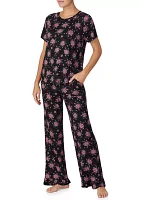 Women's Short Sleeve T-Shirt and Pants Pajama Set