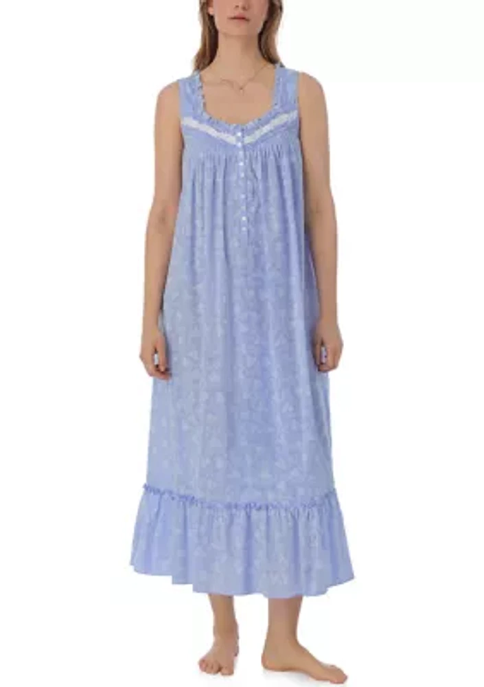 Cotton Chambray Ballet Sleeveless Nightgown