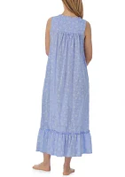 Cotton Chambray Ballet Sleeveless Nightgown