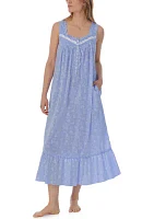 Cotton Chambray Ballet Sleeveless Nightgown