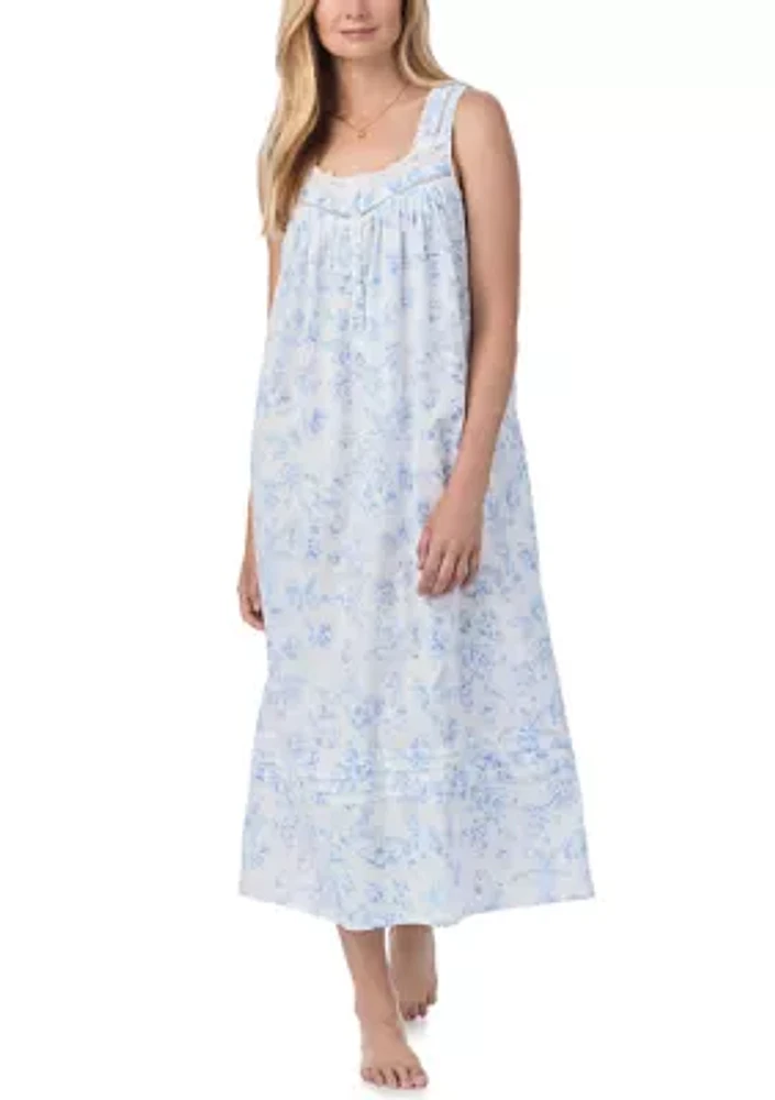 Cotton Lawn Ballet Sleeveless Nightgown