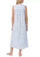 Cotton Lawn Ballet Sleeveless Nightgown