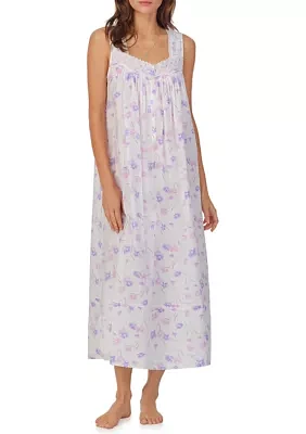 Cotton Lawn Ballet Sleeveless Nightgown