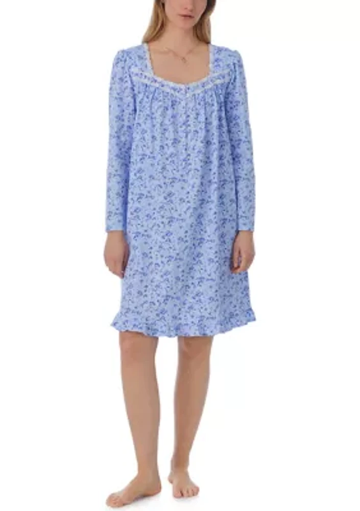 Cotton Jersey Long Sleeve Nightgown