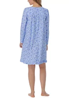 Cotton Jersey Long Sleeve Nightgown