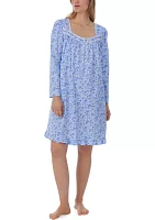 Cotton Jersey Long Sleeve Nightgown