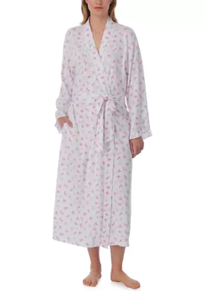 Cotton Modal Pointelle Long Sleeve Robe