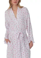 Cotton Modal Pointelle Long Sleeve Robe