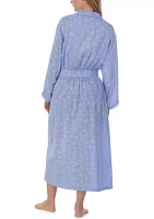 Cotton Chambray Ballet Long Sleeve Wrap Robe