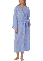 Cotton Chambray Ballet Long Sleeve Wrap Robe