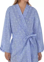 Cotton Chambray Ballet Long Sleeve Wrap Robe