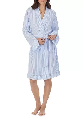 Women's EcoVero Rayon Short Long Sleeve Wrap Robe